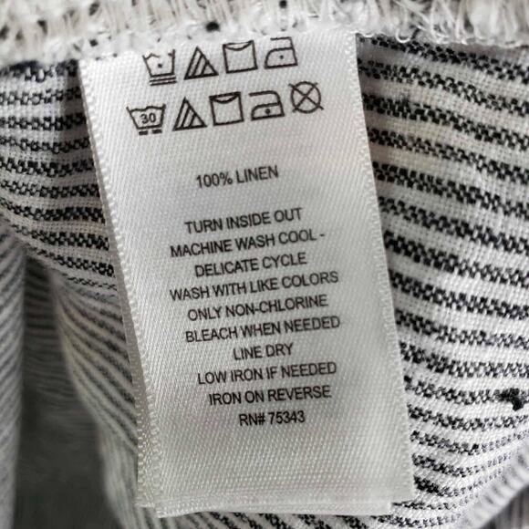 Tahari Dress Women's Plus Size 2X White Striped Linen Resort Lagenlook SS - Picture 6 of 7